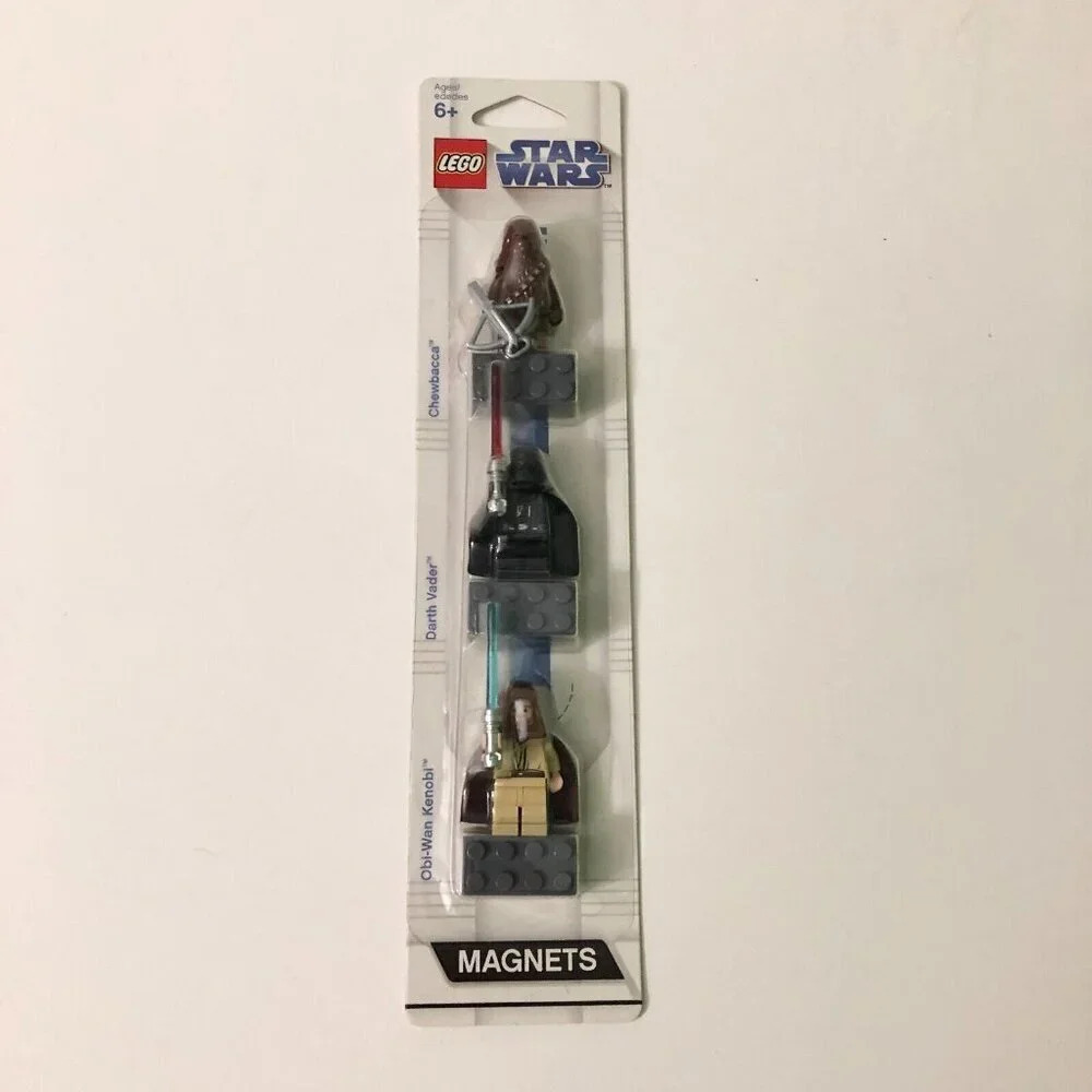 2008 Lego Star Wars Magnets Chewbacca Obi Wan Kenobi Darth Vader Minifigures